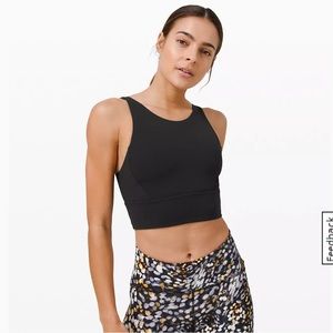 Lulu Lemon long line high neck black sports bra